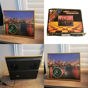 Vintage New York Clock Light & decoration Optic Fibre lamp Venus Quartz Skyline